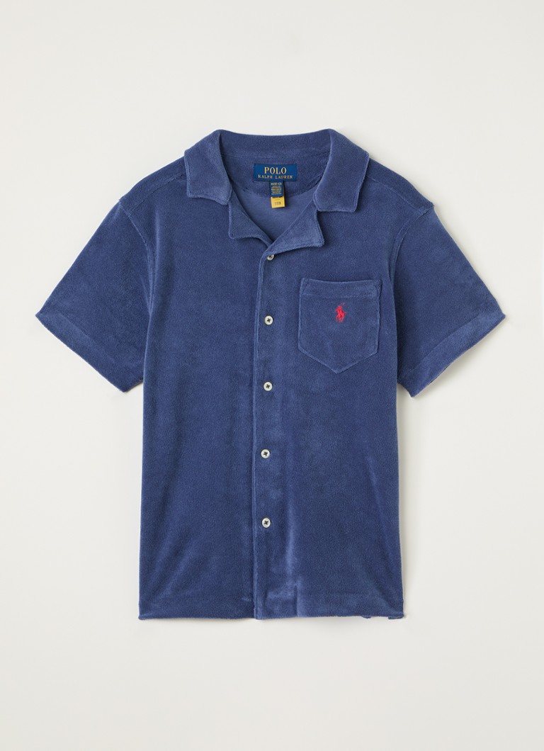 Ralph Lauren Jongens Overhemd van badstof in de kleur Donkerblauw, maat: S=128
