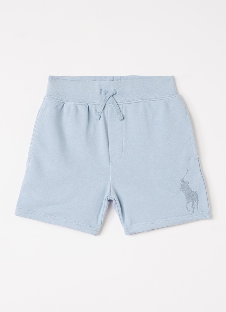 Ralph Lauren Jongens Straight fit korte jogginbroek met logoborduring in de kleur Lichtblauw, maat: S=128