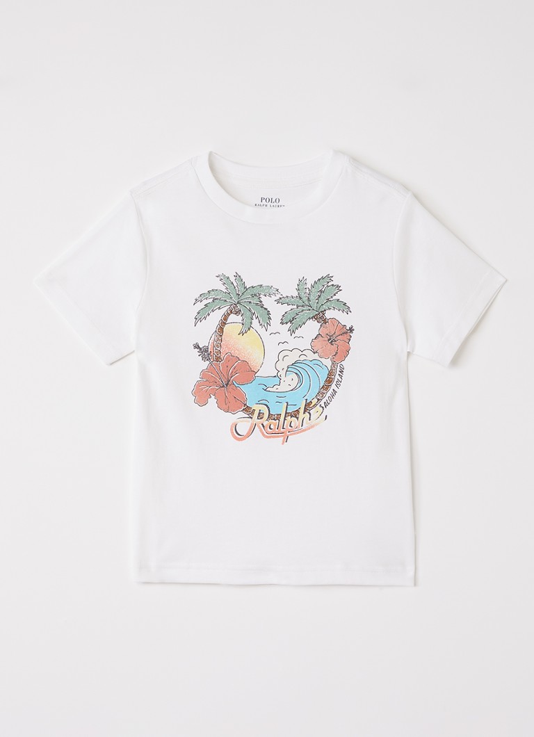 Ralph Lauren Jongens T-shirt met logoborduring in de kleur Wit, maat: XL=164