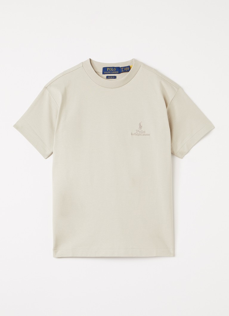 Ralph Lauren Jongens T-shirt met logoborduring in de kleur Beige, maat: S=128