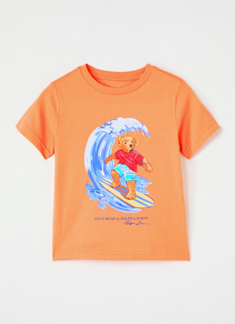 Ralph Lauren Jongens T-shirt met logoborduring in de kleur Oranje, maat: XL=164