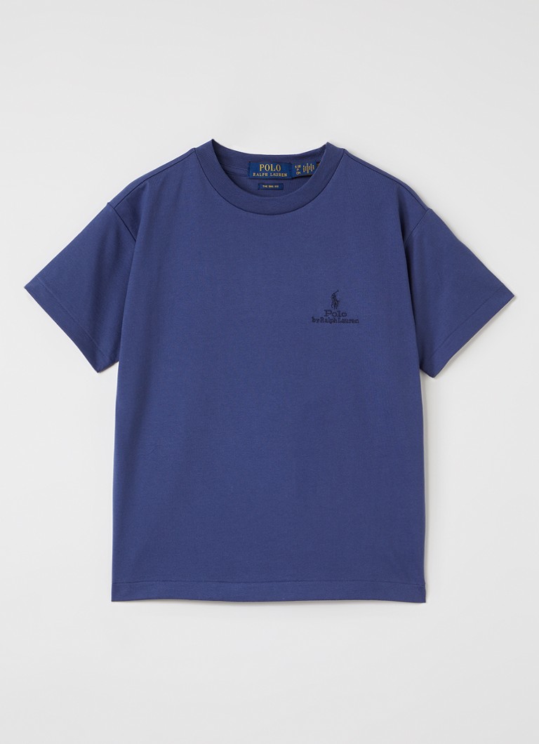Ralph Lauren Jongens T-shirt met logoborduring in de kleur Donkerblauw, maat: L=152
