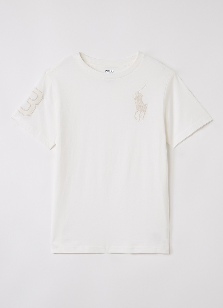 Ralph Lauren Jongens T-shirt met logoborduring in de kleur Wit, maat: S=128