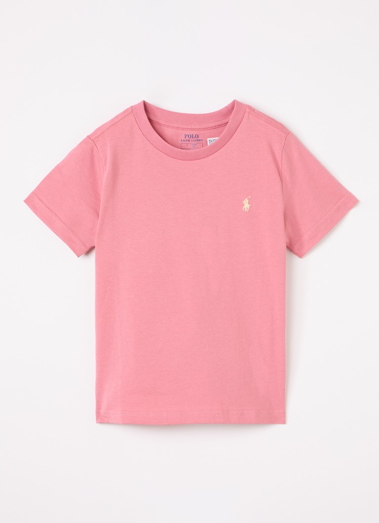 Ralph Lauren Jongens T-shirt met logoborduring in de kleur Koraalroze, maat: S=128