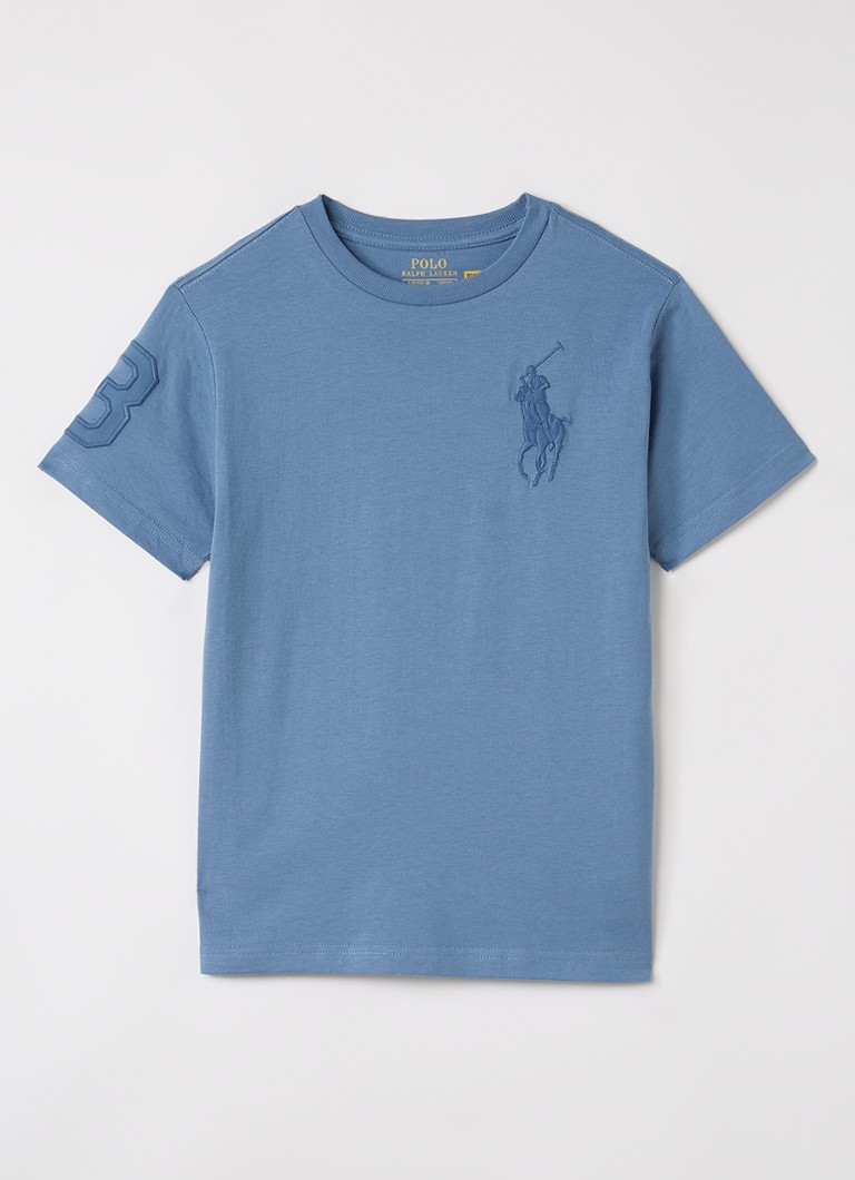 Ralph Lauren Jongens T-shirt met logoborduring in de kleur Jeans, maat: L=152