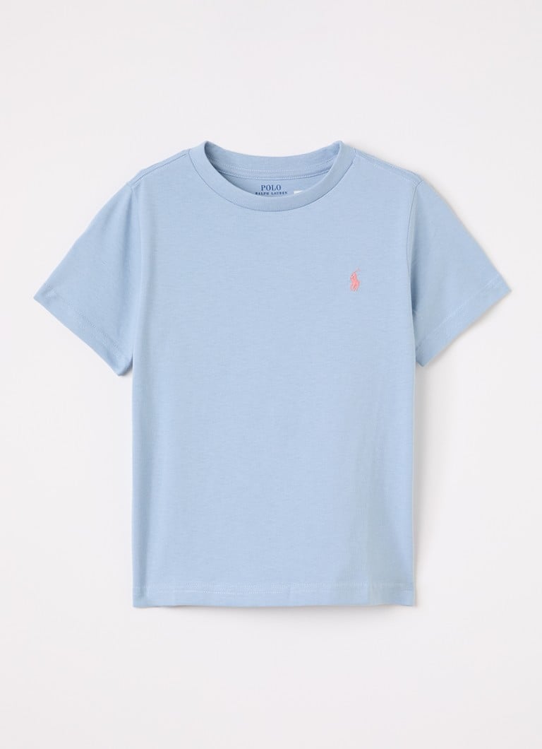 Ralph Lauren Jongens T-shirt met logoborduring in de kleur Lichtblauw, maat: S=128