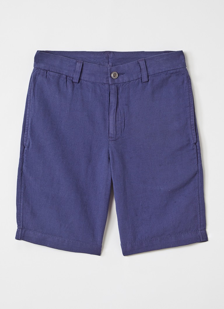 Ralph Lauren Jongens Straight fit korte broek in linnenblend in de kleur Donkerblauw, maat: 16J=164