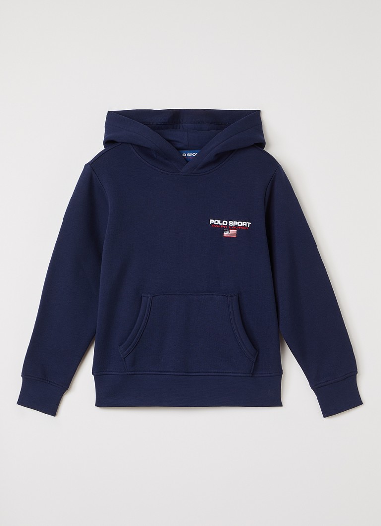 Ralph Lauren Jongens Hoodie met logoborduring in de kleur Donkerblauw, maat: XL=164