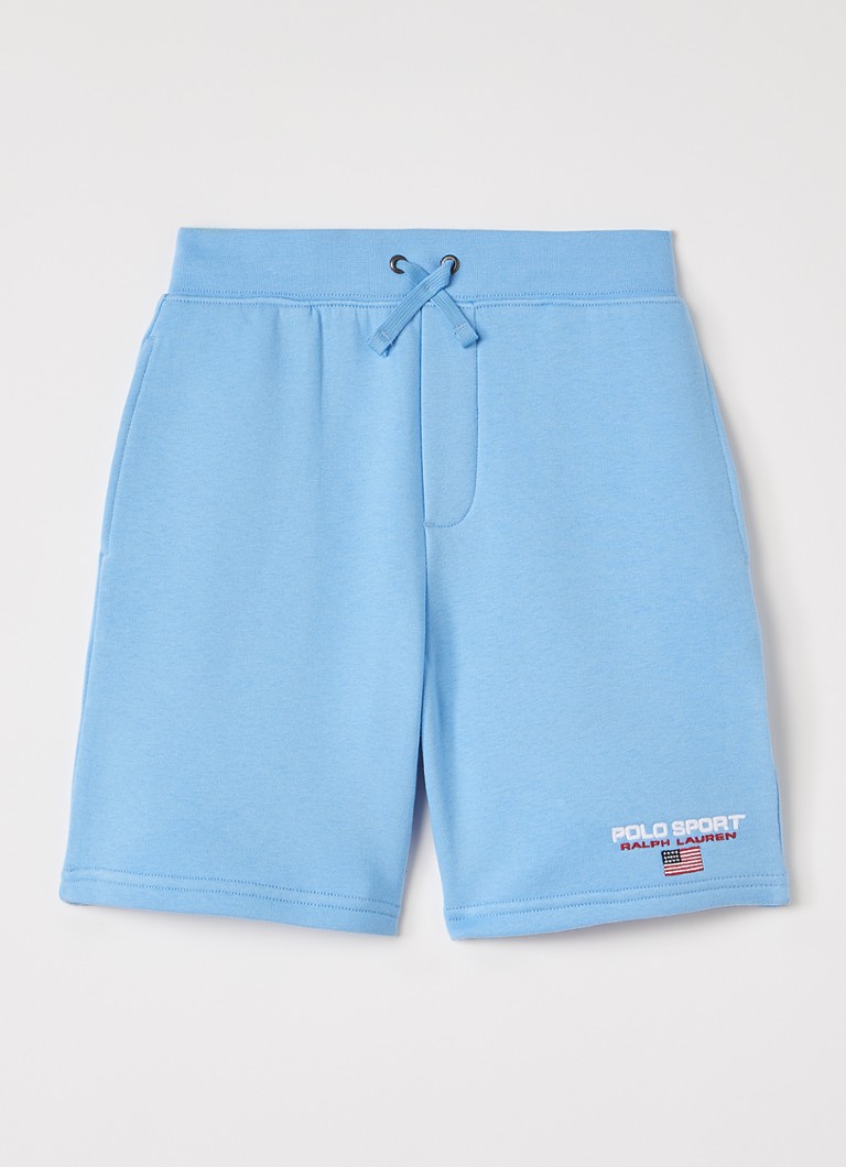 Ralph Lauren Jongens Loose fit korte joggingbroek met logo in de kleur Blauw, maat: XL=164
