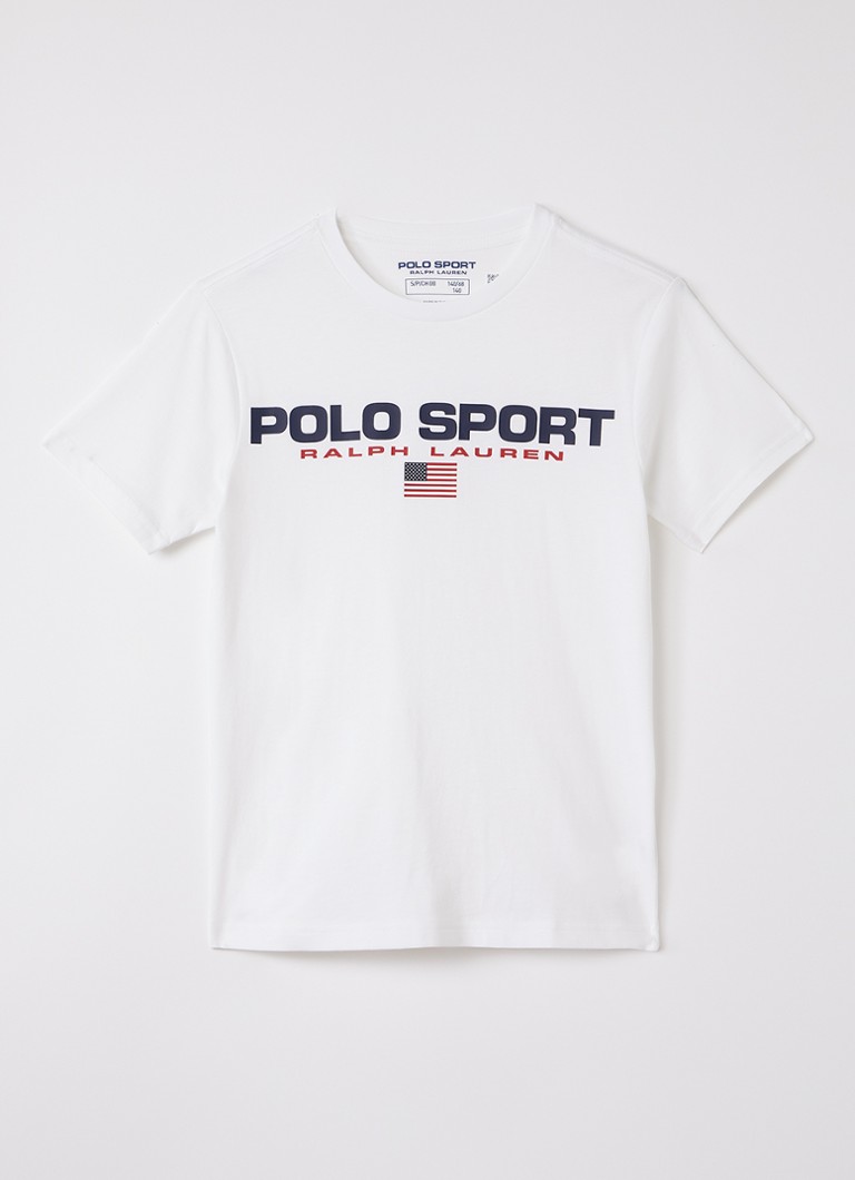 Ralph Lauren Jongens T-shirt met logoprint in de kleur Wit, maat: S=128