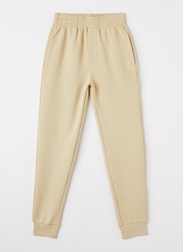 Ralph Lauren Jongens Tapered fit joggingbroek met logoborduring in de kleur Beige, maat: XL=164