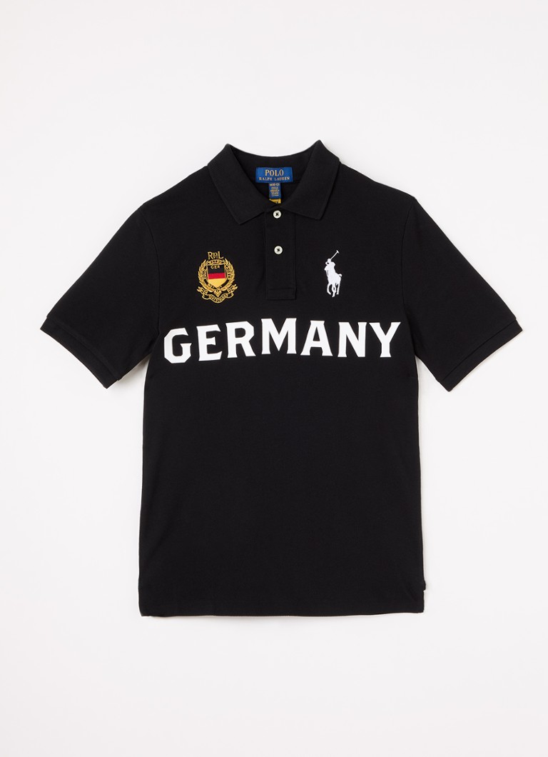 Ralph Lauren Jongens Regular fit polo met print in de kleur Zwart, maat: XL=164