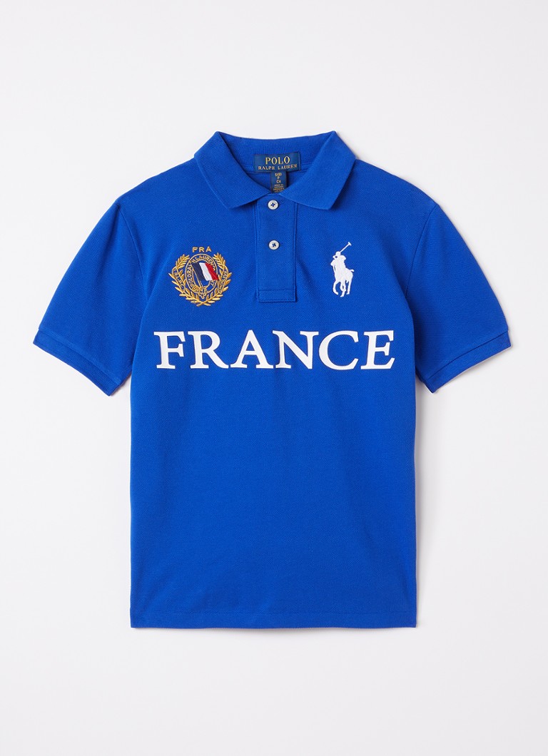 Ralph Lauren Jongens Regular fit polo met print in de kleur Kobaltblauw, maat: S=128