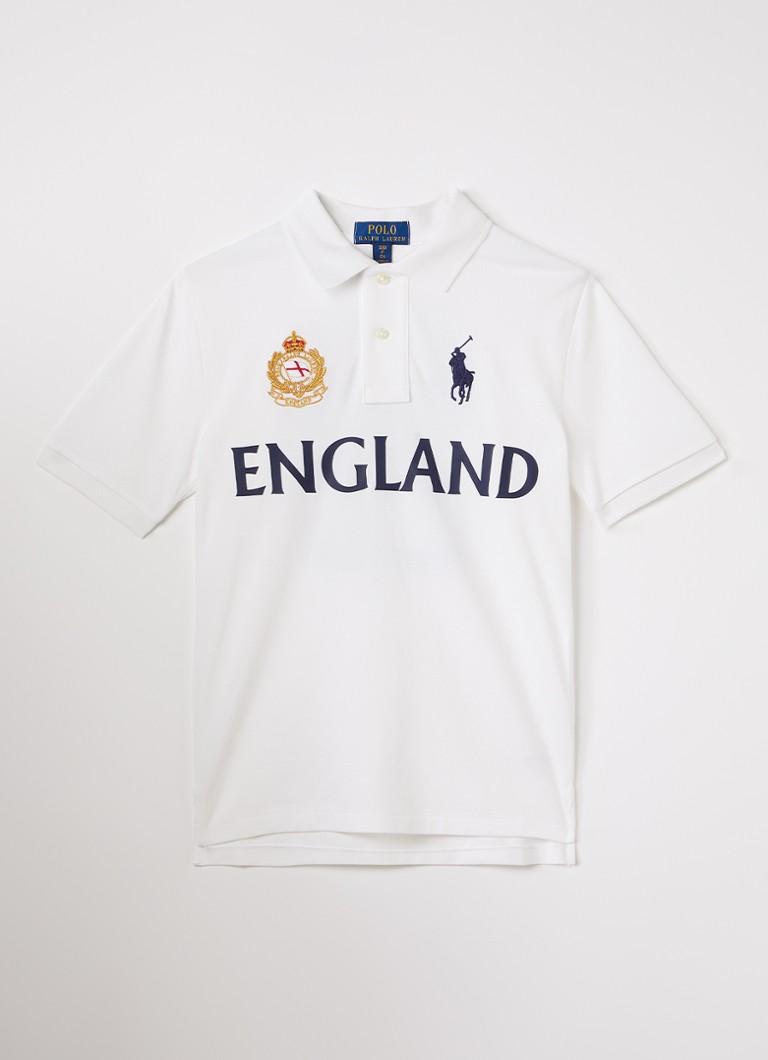 Ralph Lauren Jongens Polo met front- en backprint in de kleur Gebroken wit, maat: XL=164