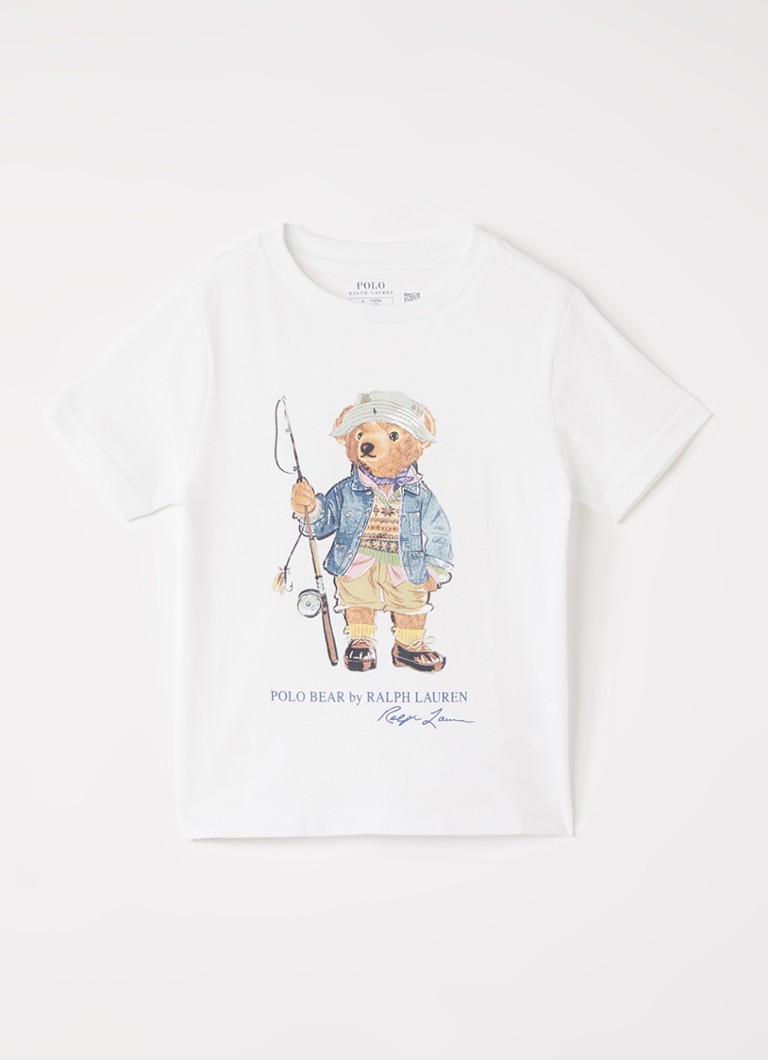 Ralph Lauren Jongens T-shirt met logoprint in de kleur Wit, maat: 3J=98