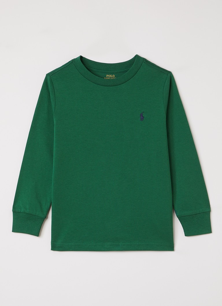 Ralph Lauren Jongens Longsleeve met logoborduring in de kleur Donkergroen, maat: 3J=98
