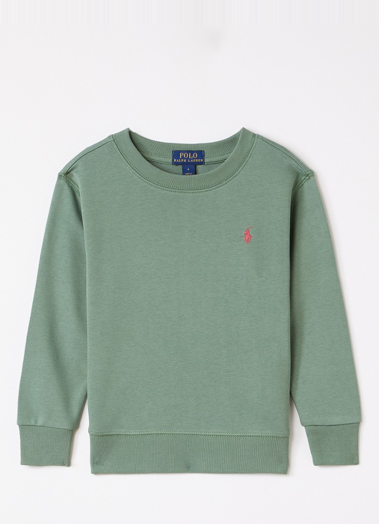 Ralph Lauren Jongens Sweater met logoborduring in de kleur Legergroen, maat: XL=164