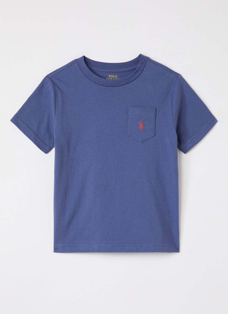 Ralph Lauren Jongens T-shirt met logoborduring in de kleur Blauw, maat: L=152