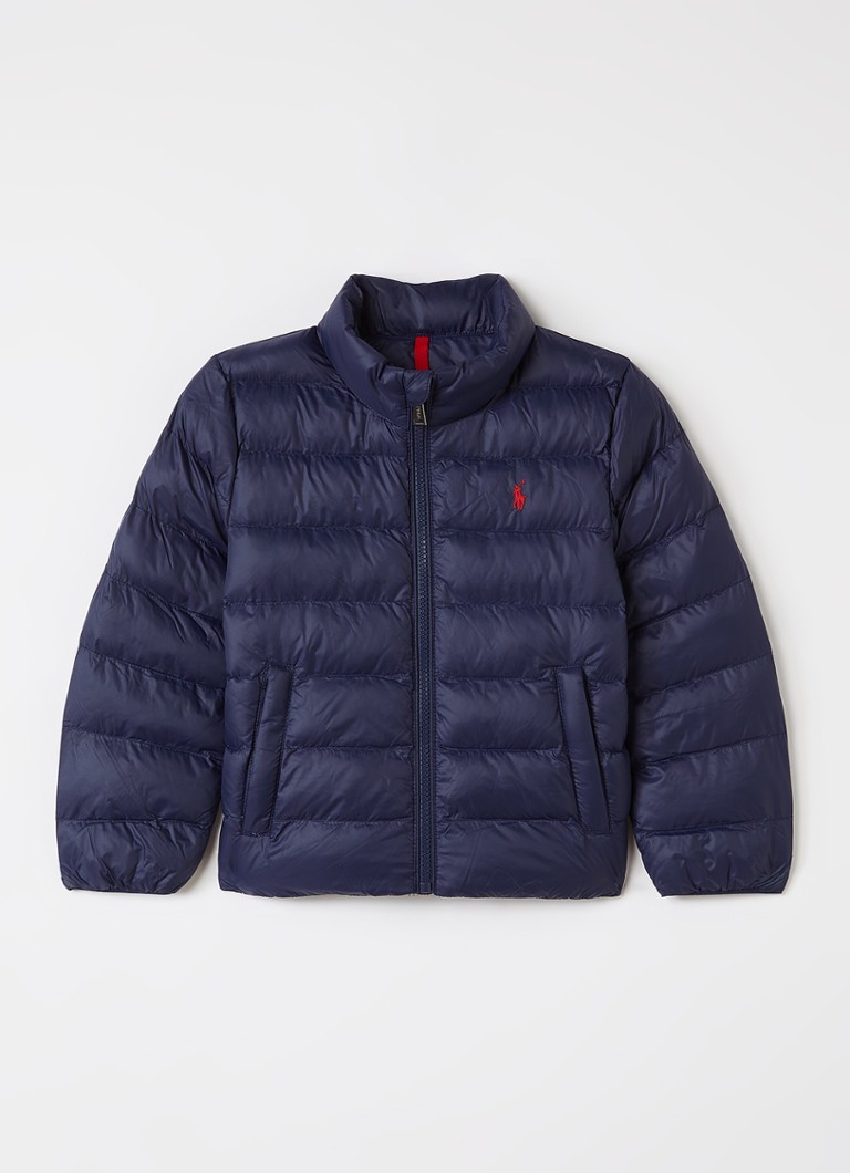 Ralph Lauren Jongens Gewatteerd jack met logo in de kleur Donkerblauw, maat: M=140