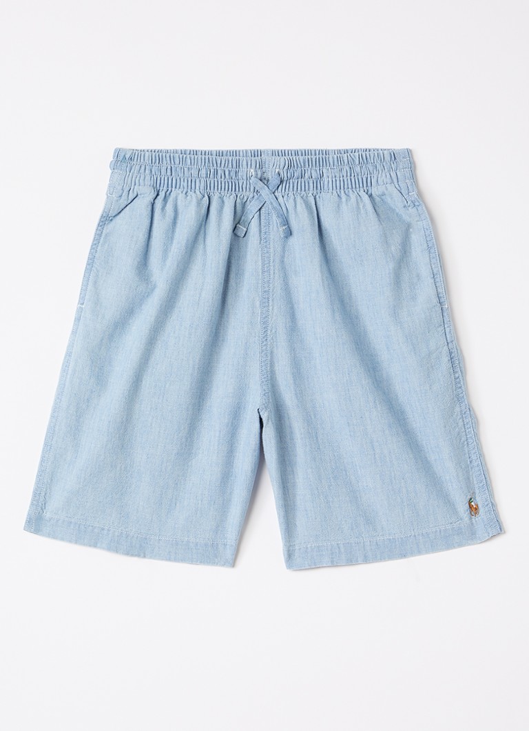 Ralph Lauren Jongens Wide fit korte broek met logoborduring in de kleur Staalblauw, maat: 16J=164