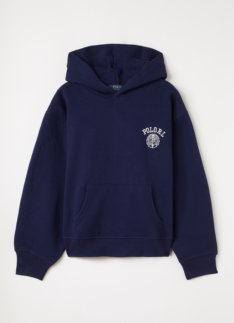 Ralph Lauren Jongens Hoodie met logoborduring in de kleur Donkerblauw, maat: M=140