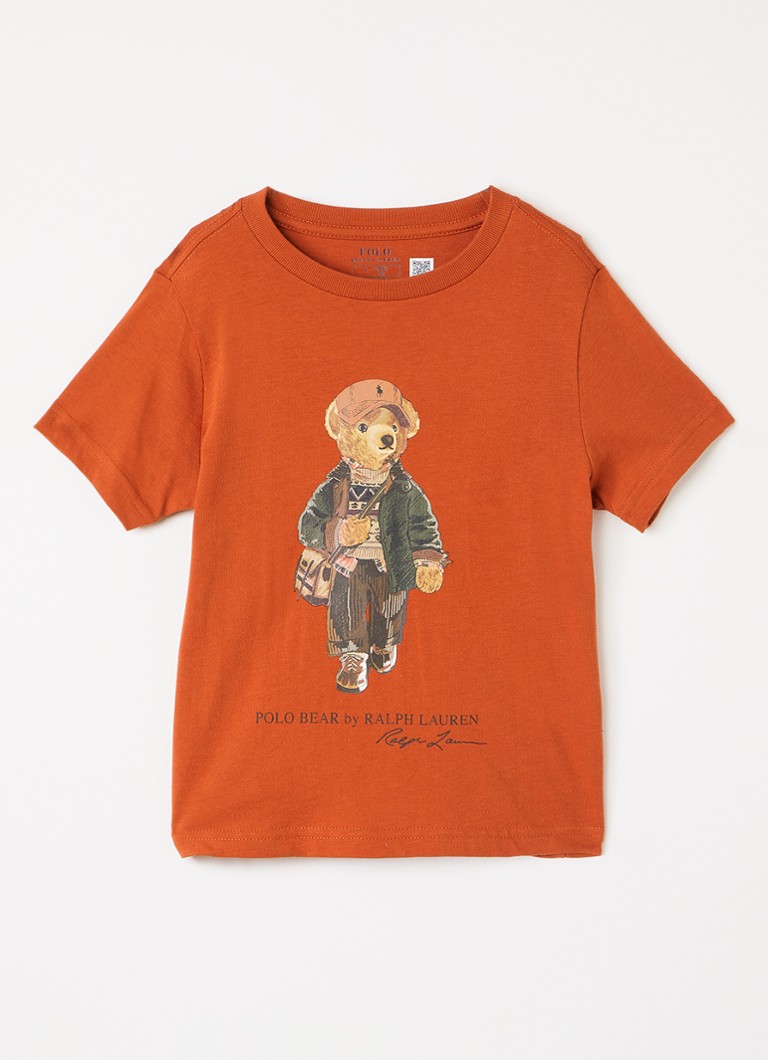 Ralph Lauren Jongens T-shirt met logoprint in de kleur Oranje, maat: 4J=104