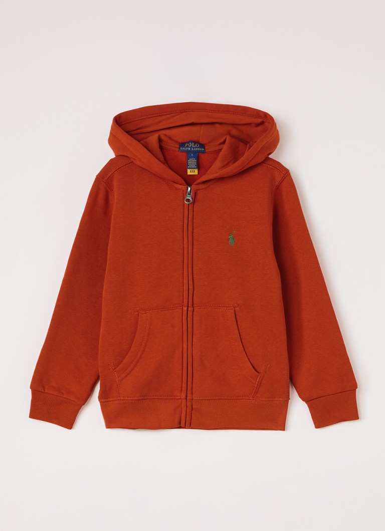 Ralph Lauren Jongens Sweatvest met logo in de kleur Oranje, maat: M=140