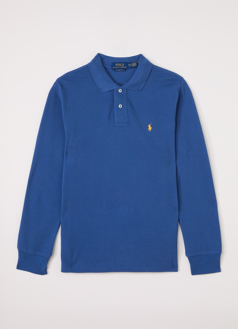 Ralph Lauren Jongens Polo met logoborduring in de kleur Blauw, maat: S=128