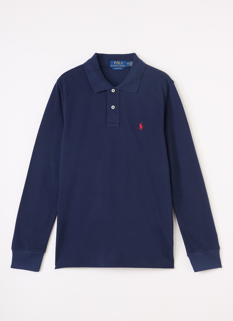 Ralph Lauren Jongens Polo met logoborduring in de kleur Donkerblauw, maat: S=128