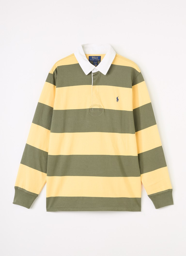 Ralph Lauren Jongens Polo met streepprint in de kleur Geel, maat: S=128