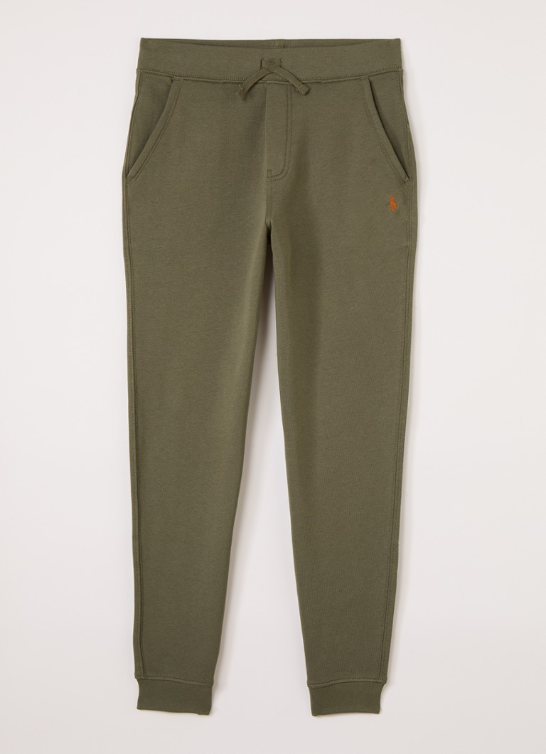 Ralph Lauren Jongens Tapered fit joggingbroek met logo in de kleur Olijfgroen, maat: XL=164