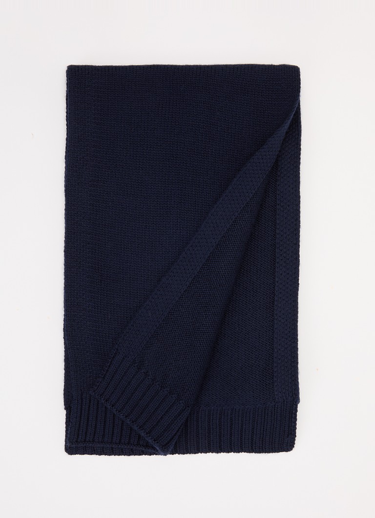 Ralph Lauren Meisjes Sjaal van wol met logo in de kleur Donkerblauw, maat: S/M=140