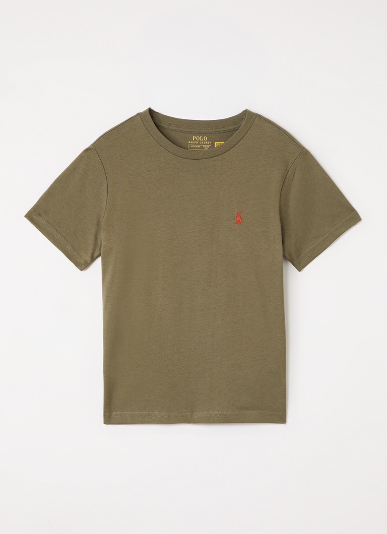 Ralph Lauren Jongens T-shirt met logo in de kleur Mosgroen, maat: S=128