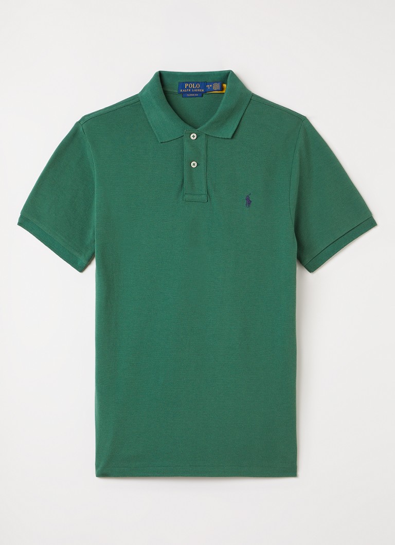 Ralph Lauren Jongens Polo van piqué katoen met logoborduring in de kleur Groen, maat: M=140