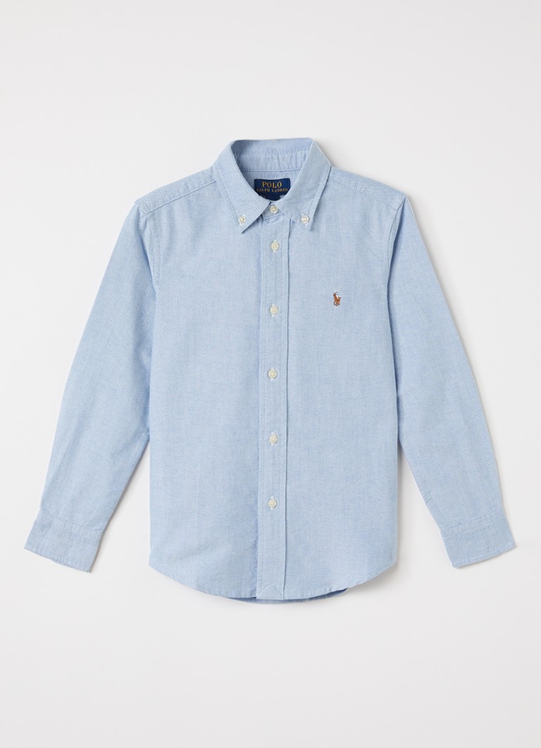 Ralph Lauren Jongens Blouse met logoborduring in de kleur Blauwgrijs, maat: 6
