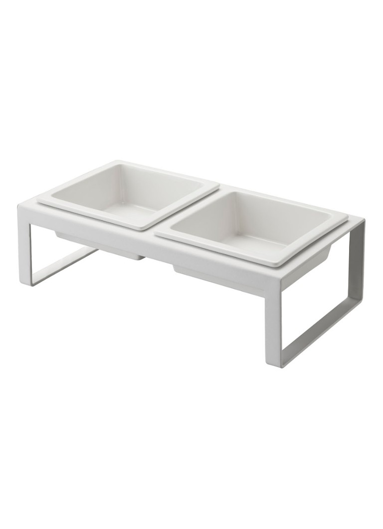 Yamazaki Tower Tall voerbak voor katten 29 x 15,5 cm Wit - Deal