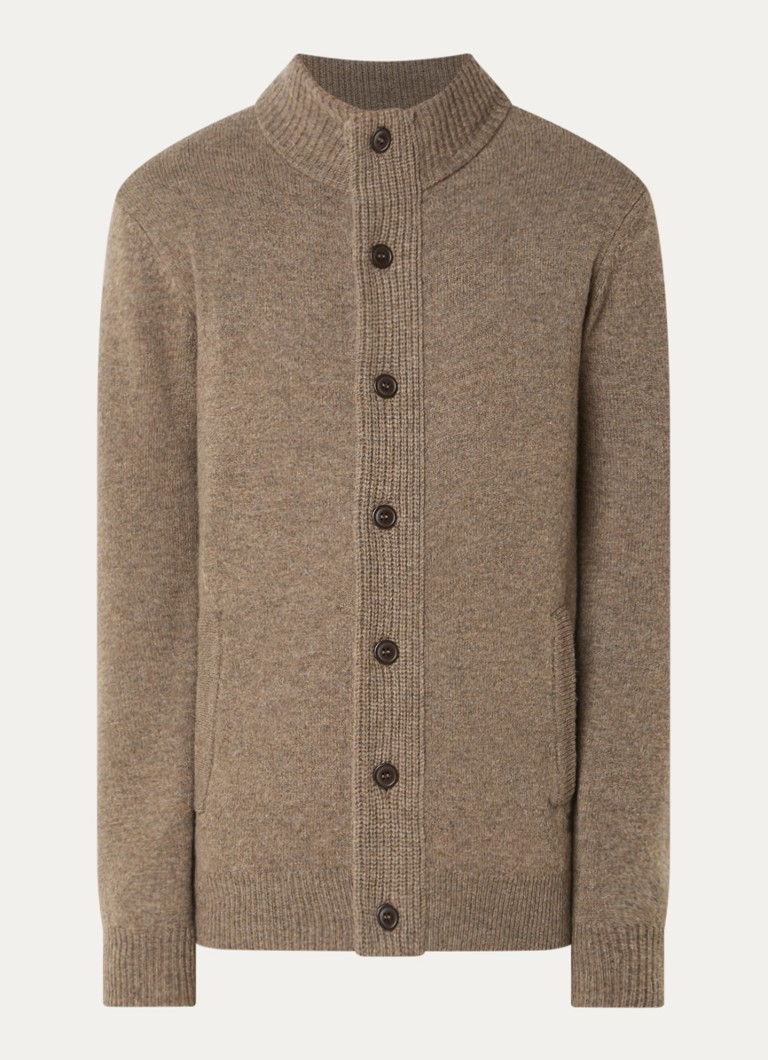 Barbour Heren Essential fijngebreid vest van wol in de kleur Beige, maat: L