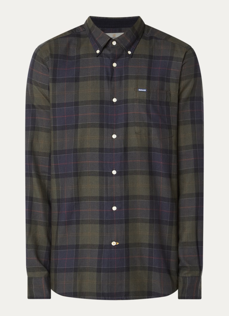 Barbour Heren Fortrose regular fit overhemd met ruitdessin in de kleur Donkergroen, maat: M