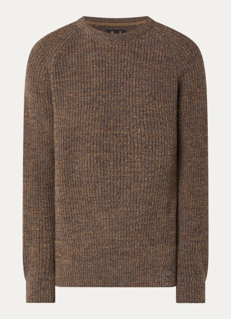 Barbour Heren Horsford grofgebreide trui van wol in de kleur Bruin, maat: L