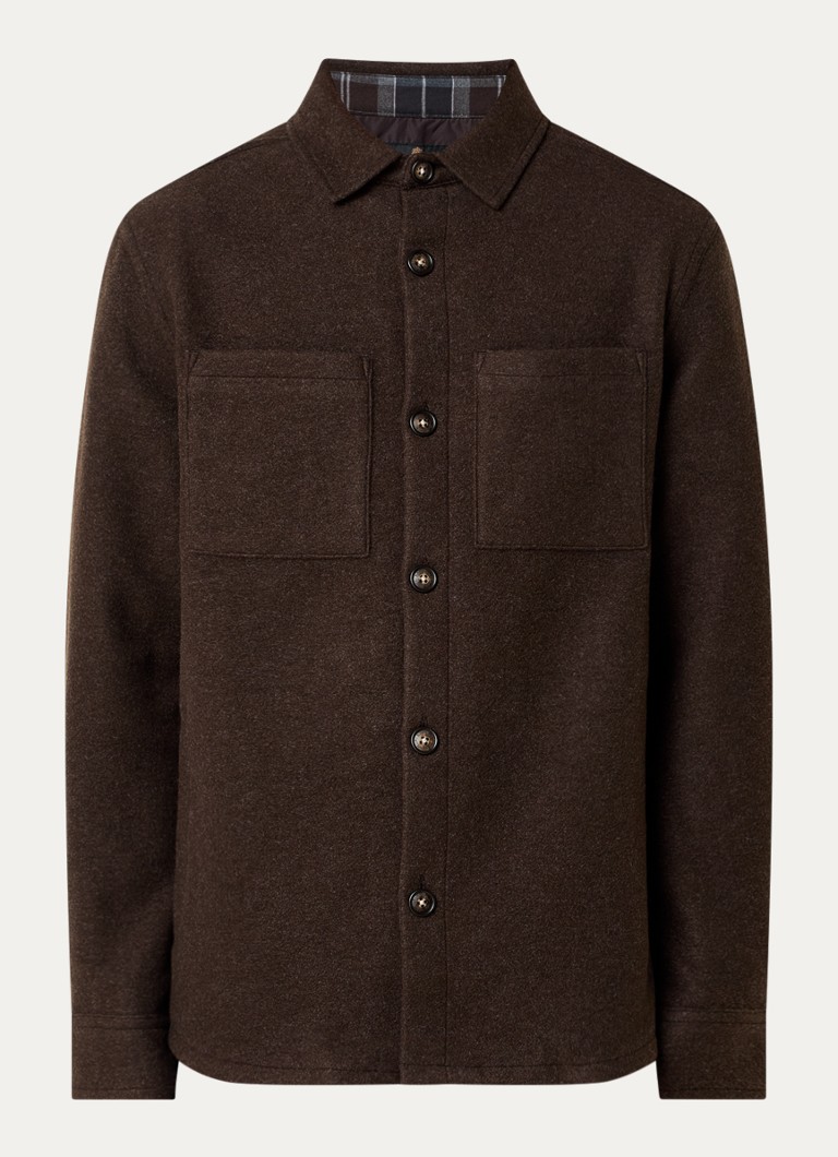Barbour Heren Marltown overshirt met borstzak in de kleur Bruin, maat: M