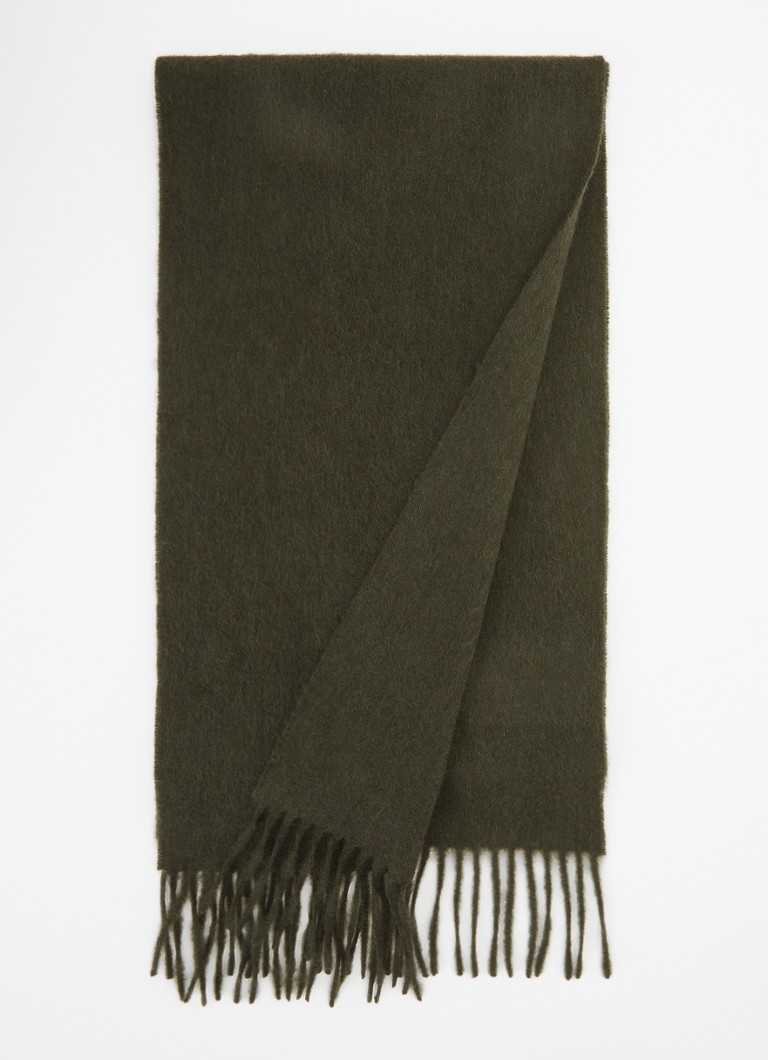 Barbour Dames Sjaal van lamswol 25 x 180 cm in de kleur Bronsgroen, maat: OS
