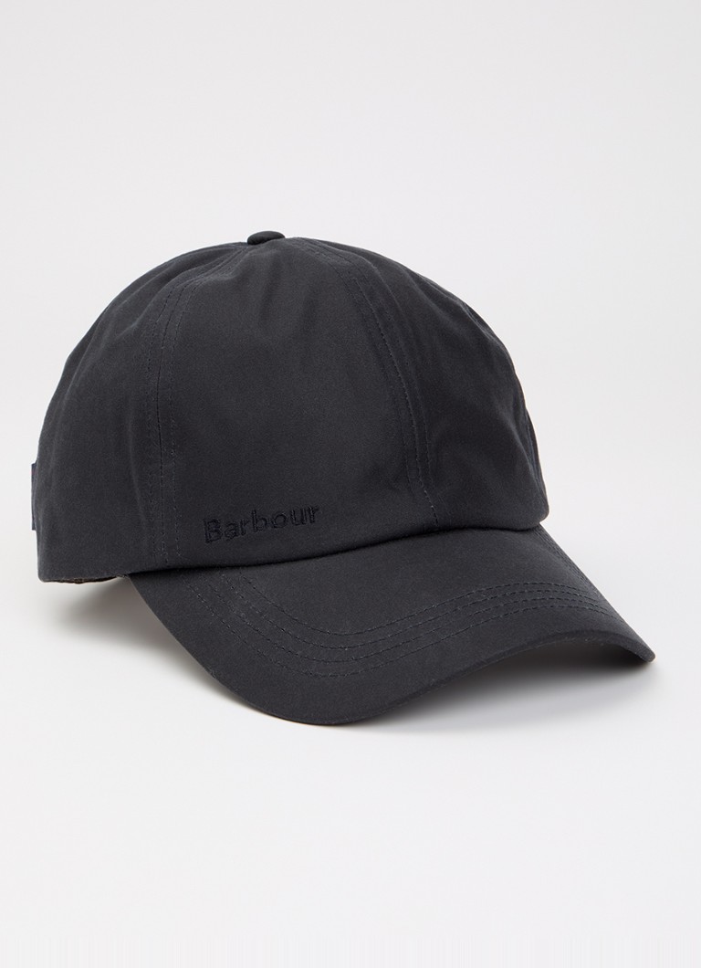 Barbour Heren Wax pet met logoborduring in de kleur Donkerblauw, maat: OS