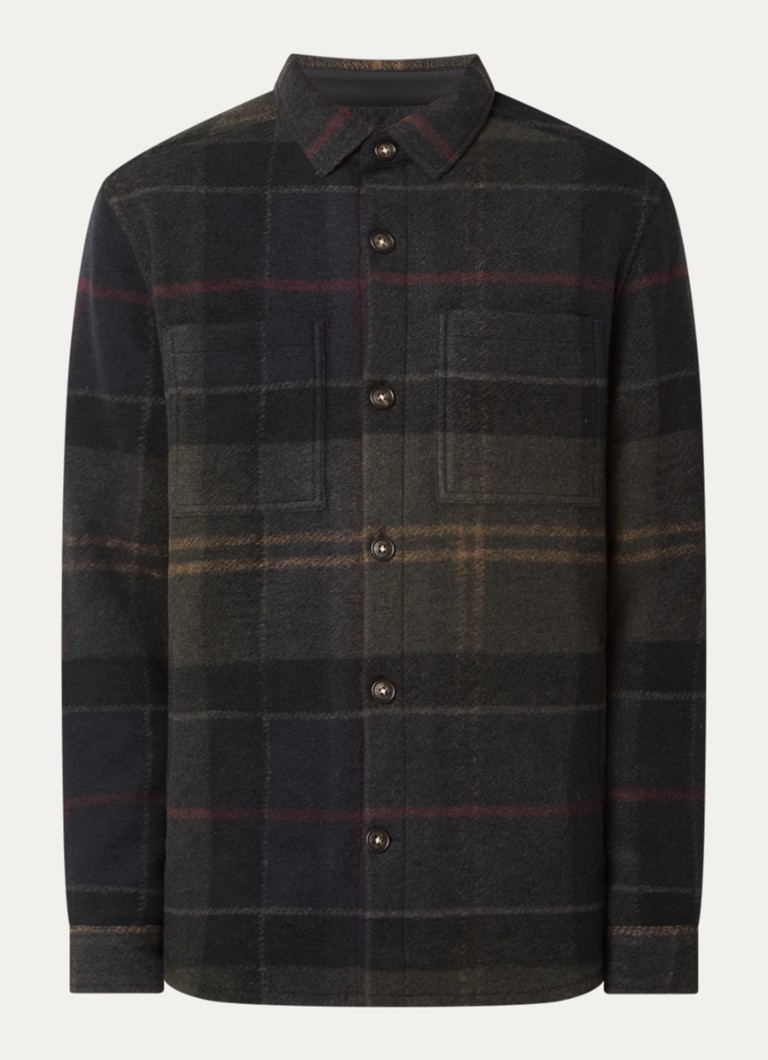 Barbour Heren Woodlane overshirt met ruitdessin en borstzakken in de kleur Zwart, maat: L