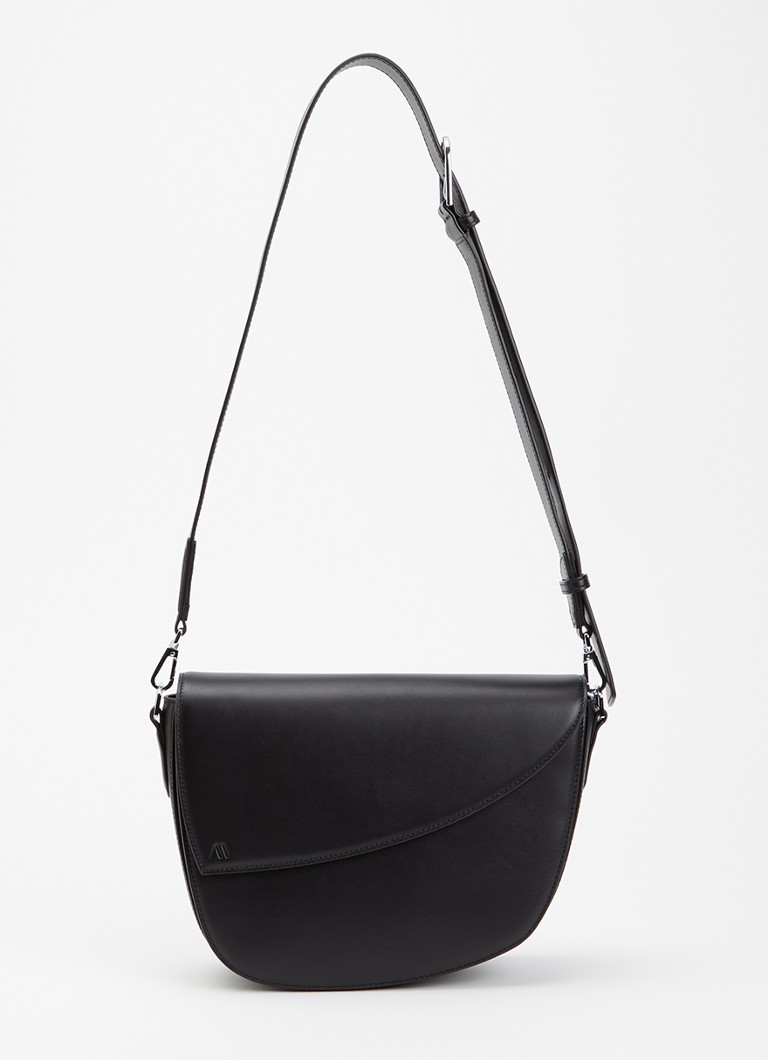 KAAI Dames Rebel crossbodytas van leer in de kleur Zwart, maat: OZ