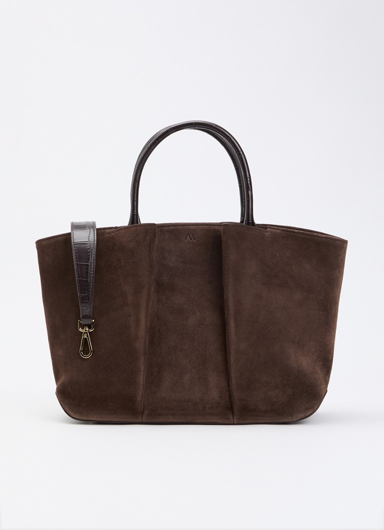 KAAI Dames Mini Horizon handtas van suède met afneembare schouderriem in de kleur Bruin, maat: 1SZ
