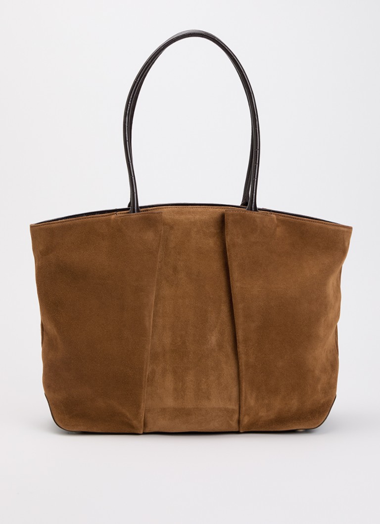 KAAI Dames Horizon businesstas van suède met 16 inch laptopvak in de kleur Cognac, maat: 1SZ