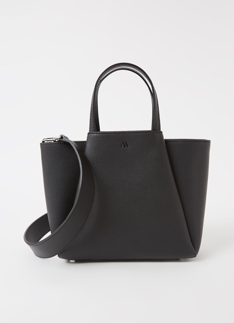 KAAI Dames Mini Pyramid crossbodytas van leer in de kleur Zwart, maat: OS