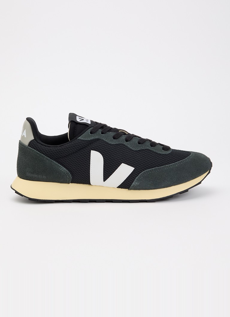 Veja Heren Rio Branco II sneaker met suède details in de kleur Zwart, maat: 40