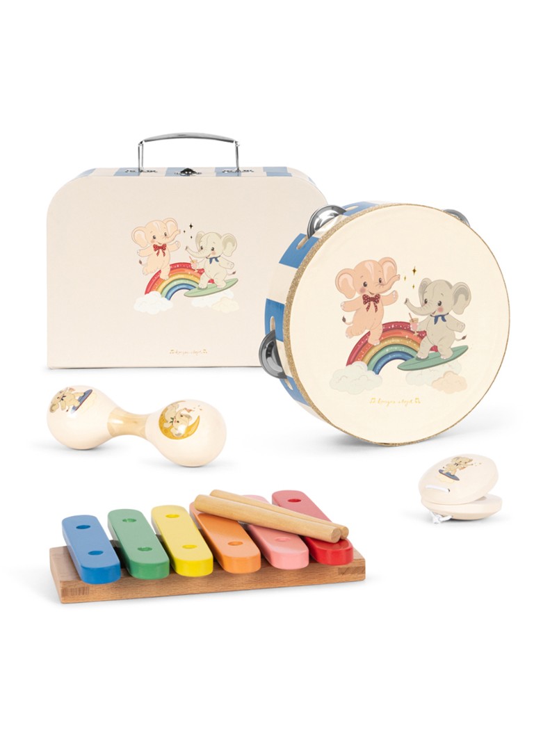 Konges Sløjd Elephant muziekinstrumenten set 4-delig in de kleur Grijs, maat: 1MAAT