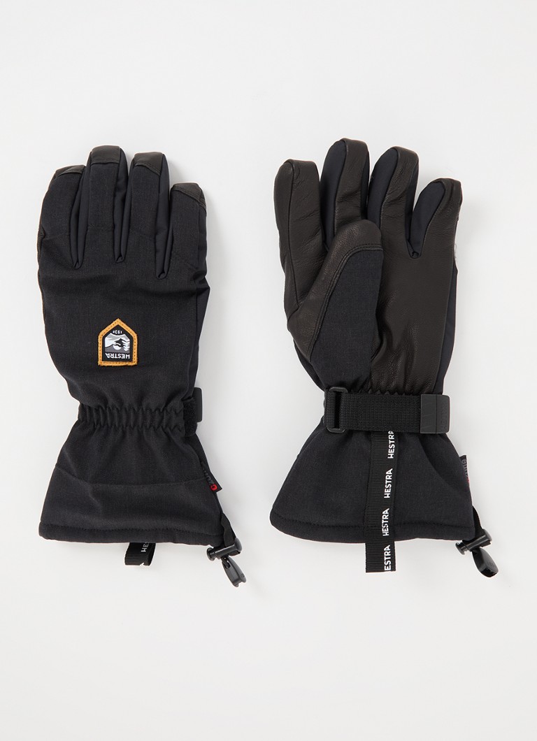 Hestra Heren C-Zone Mountain handschoenen met geitenleren details in de kleur Zwart, maat: 9